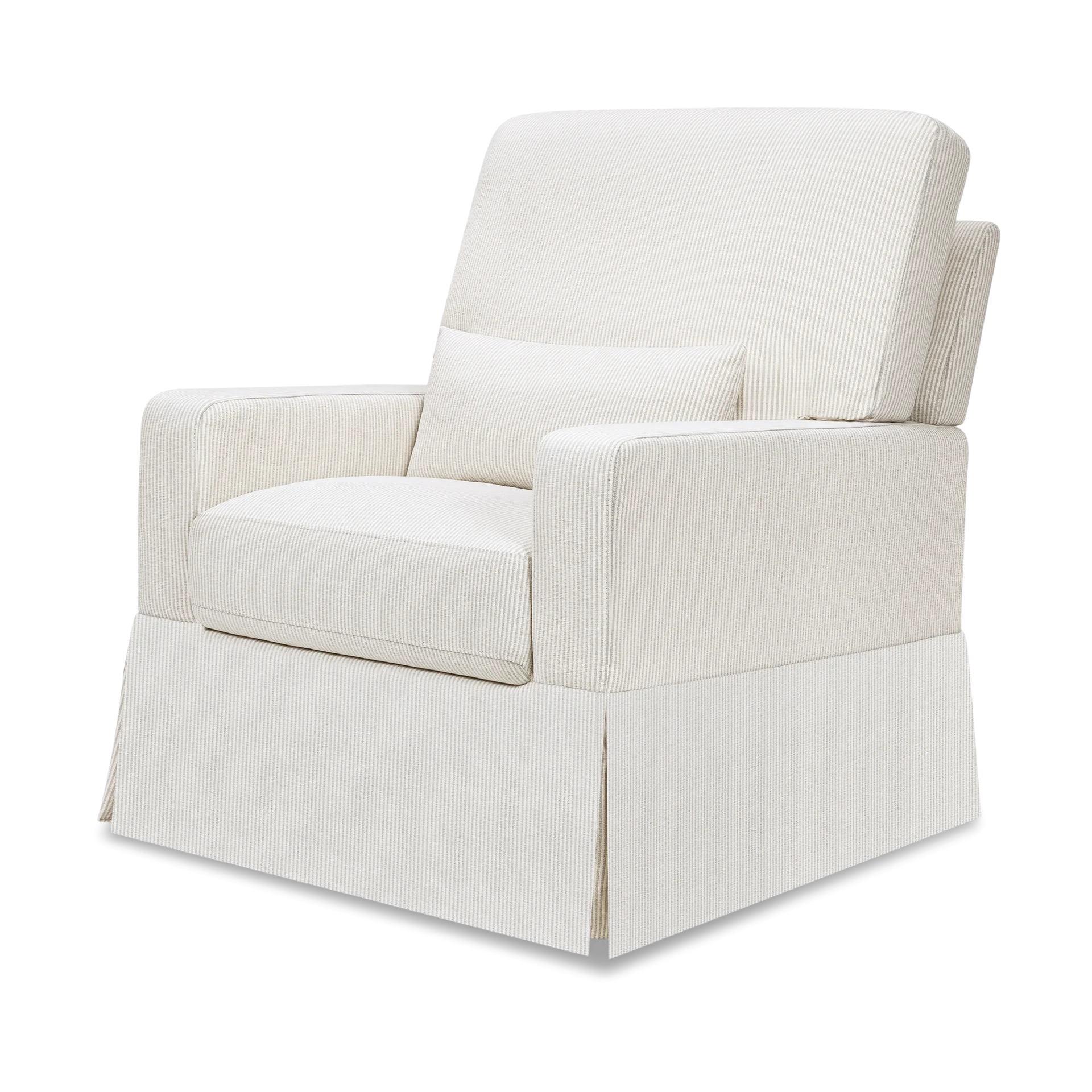 Namesake Crawford Pillowback Comfort Swivel Glider - Fog Chatham Stripe | Babylist Shop