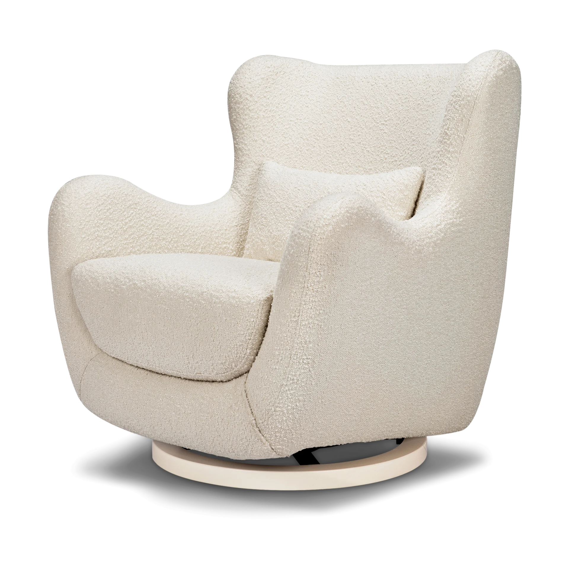 Nursery Works Solstice Swivel Glider - Ivory Boucle W/ Ivory Wood Base | Babylist Shop