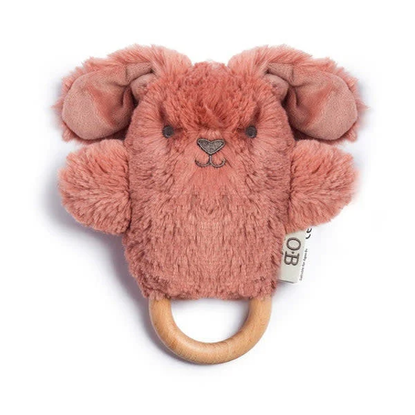 OB Designs Wooden Teether | Baby Rattle & Teething Ring Bella Bunny
