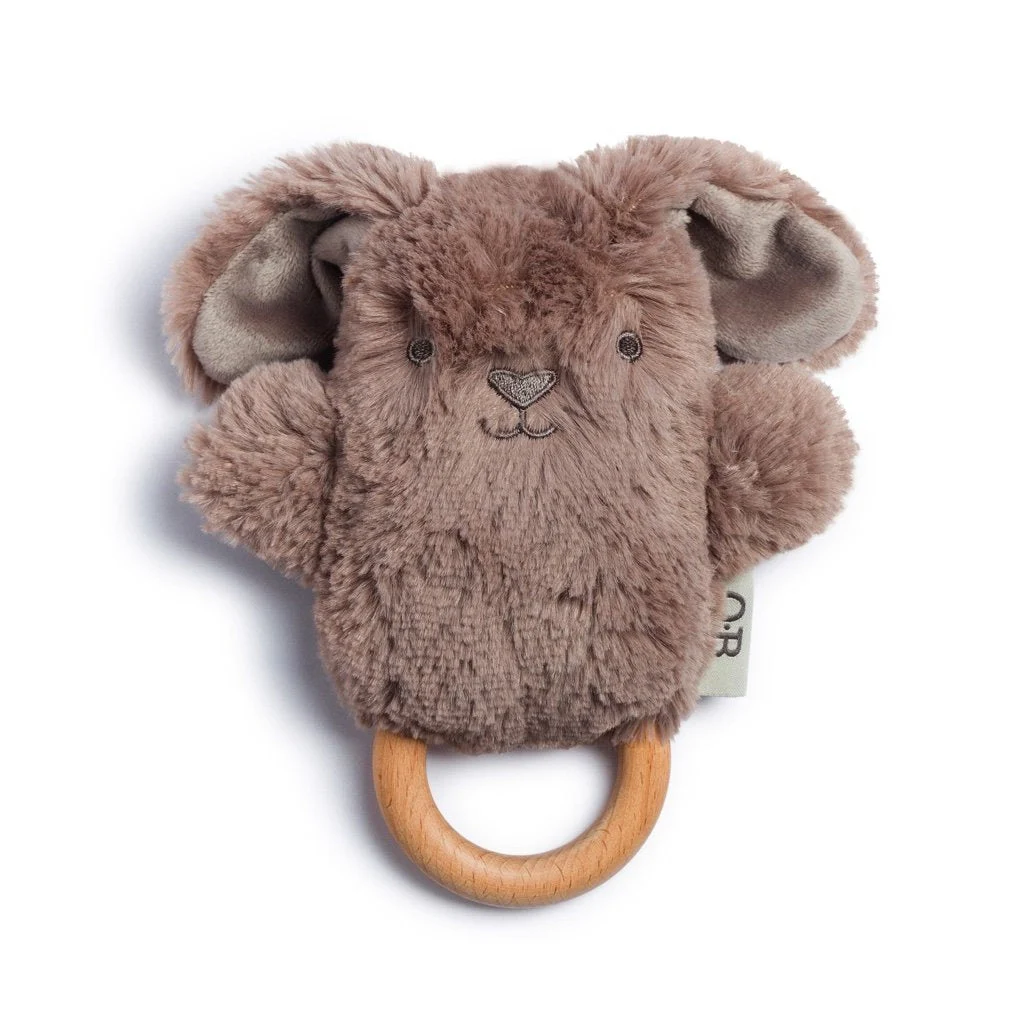 OB Designs Wooden Teething Rattle - Byron Bunny