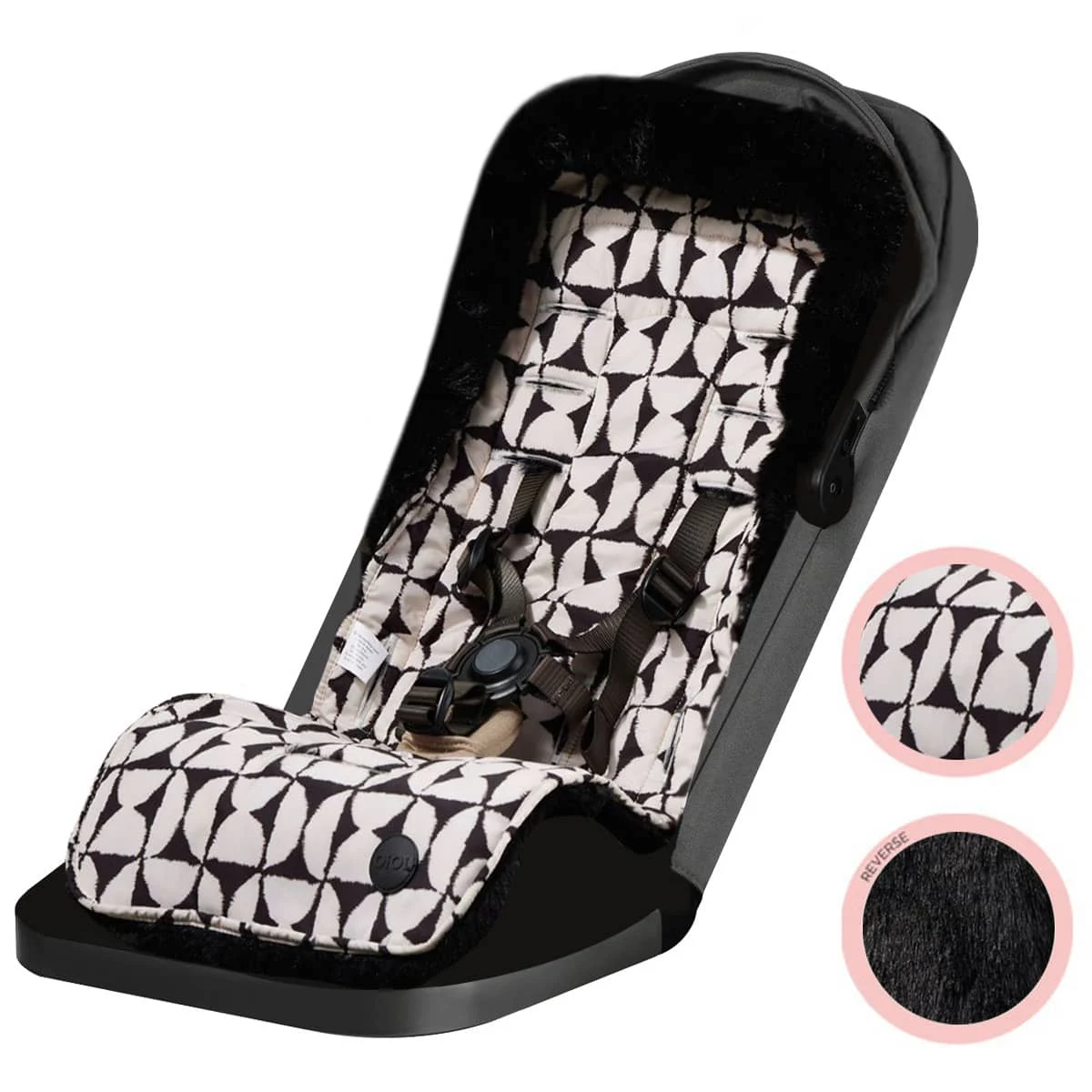 OiOi Reversible Cozy Fleece Pram Liner - Hourglass