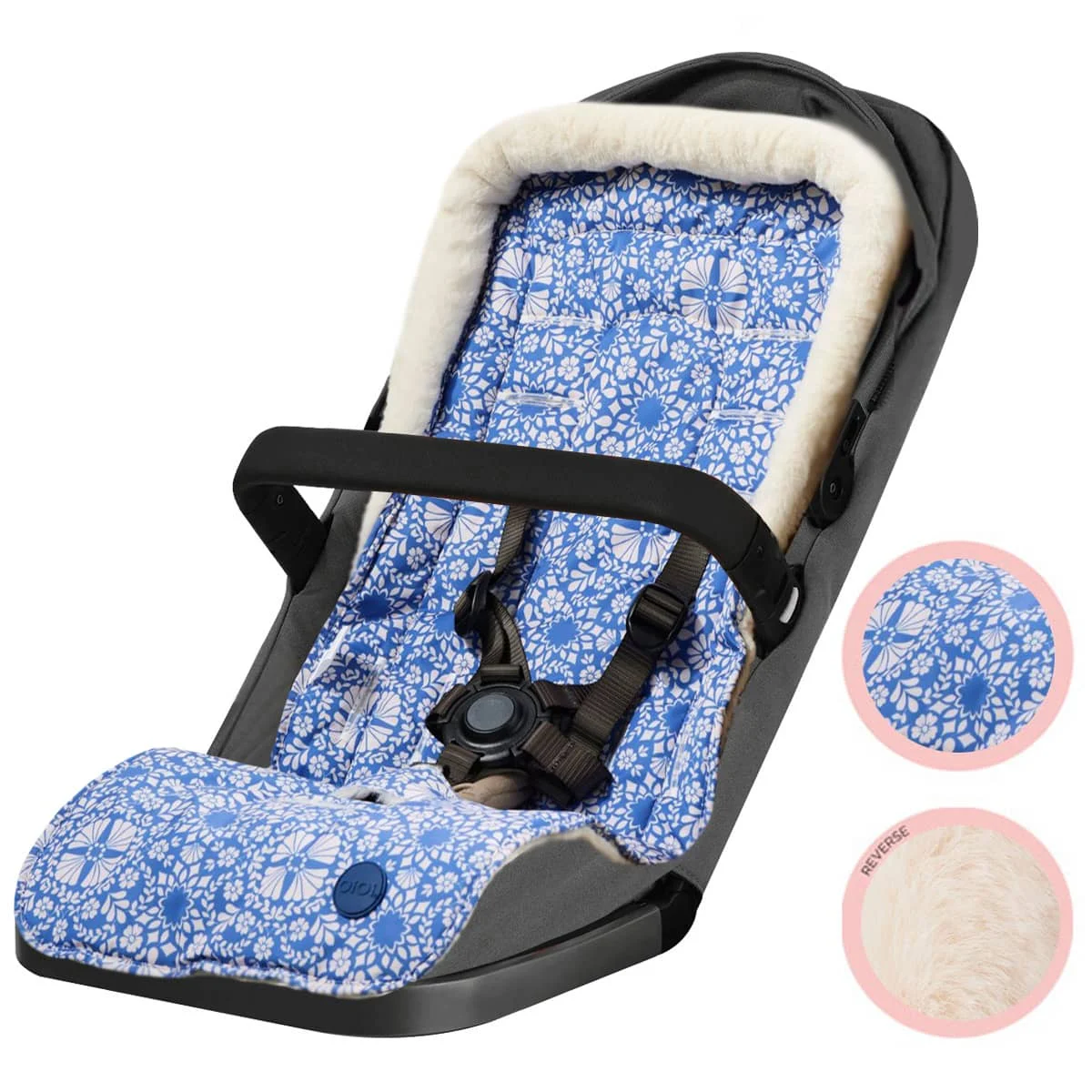OiOi Reversible Cozy Fleece Pram Liner - Moroccan Tile