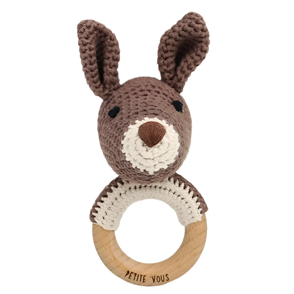 Petite Vous Crochet Ring Rattle - Kobe Kangaroo