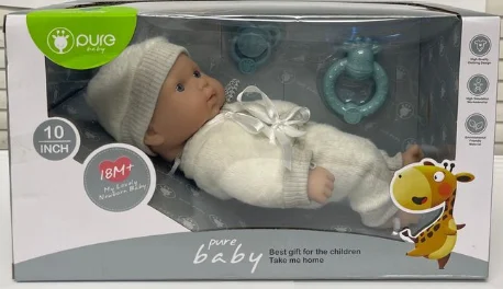 Pure Baby 10 Inch Doll White