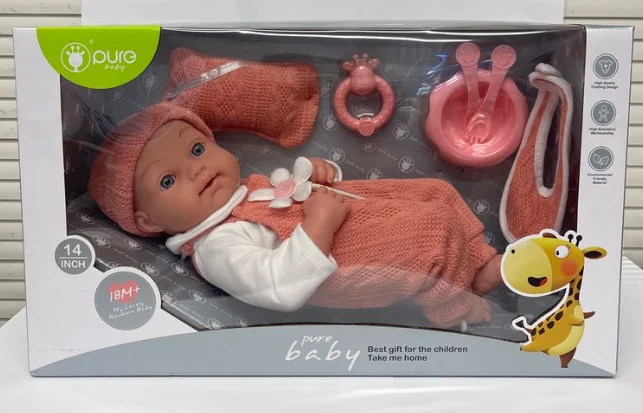 Pure Baby 14 Inch Newborn Doll With Accessories