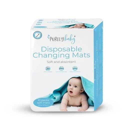 Purely Baby Disposable Changing Mats 10-pack Tba