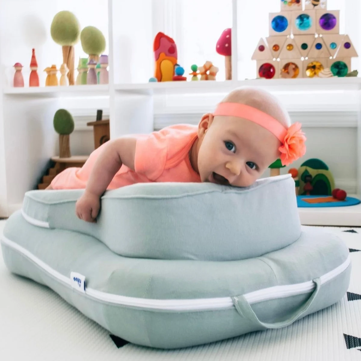 Rahoo Baby Learn & Lounge 3-in-1 Newborn Lounger - Space Gray | Babylist Shop