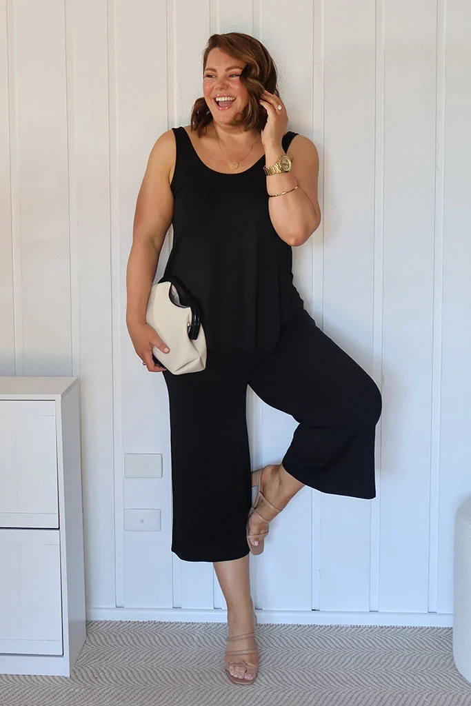 Relaxed Bamboo Singlet - Black