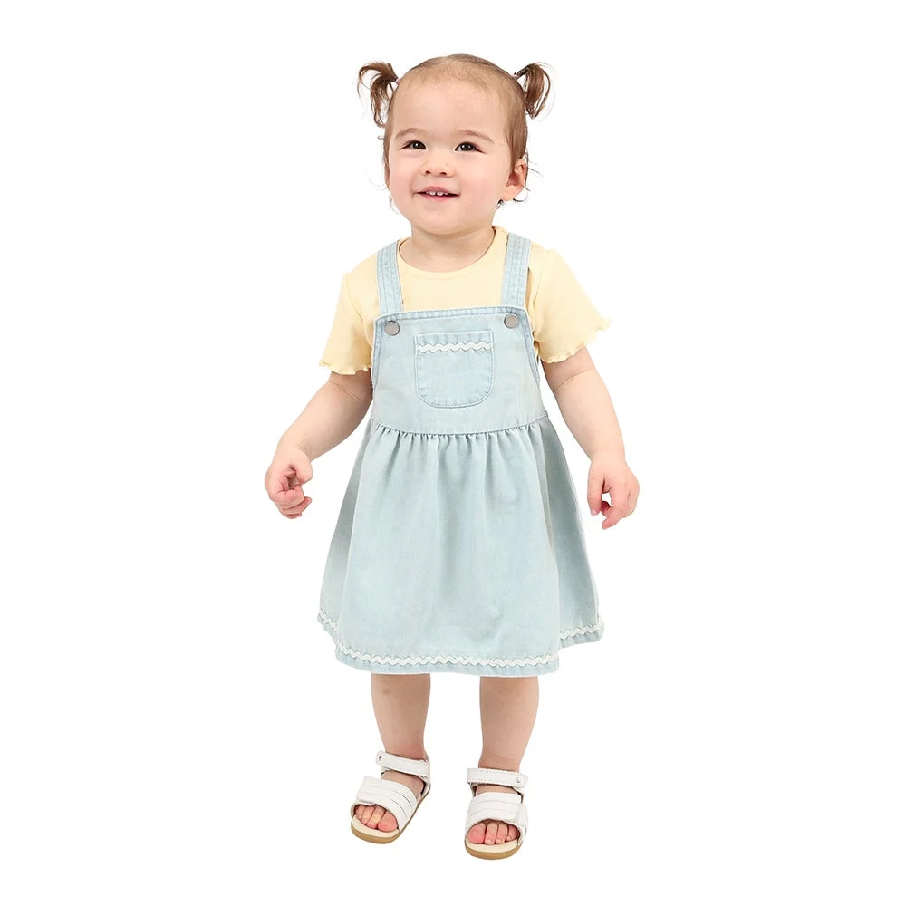 ​ricochet Baby Denim Pinafore Dress Chambray