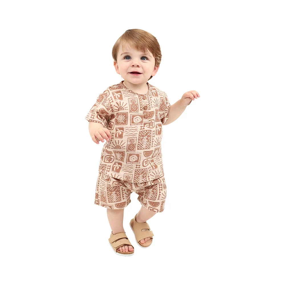Ricochet Baby Muslin Top Surfy Check