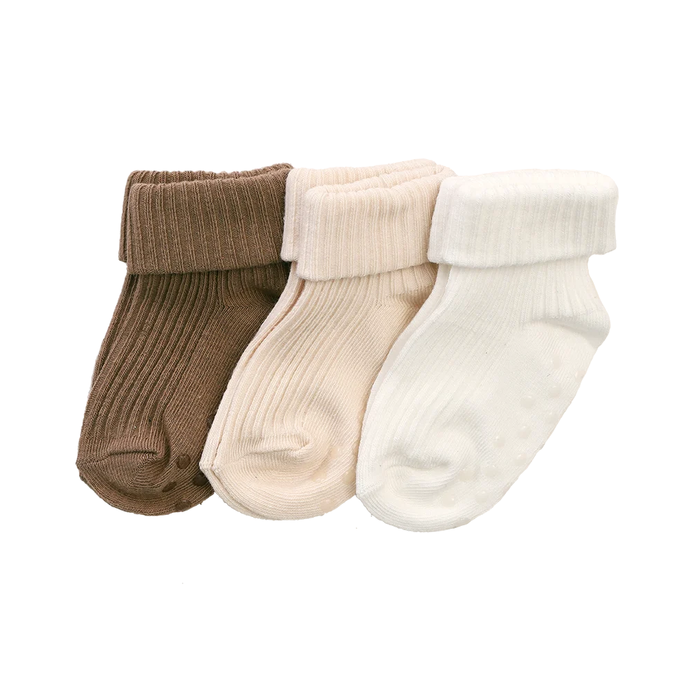 Ricochet Baby Rib 3pk Socks Neutral