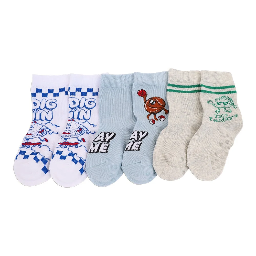 Ricochet Kids 3pk Rib Crew Socks Multi