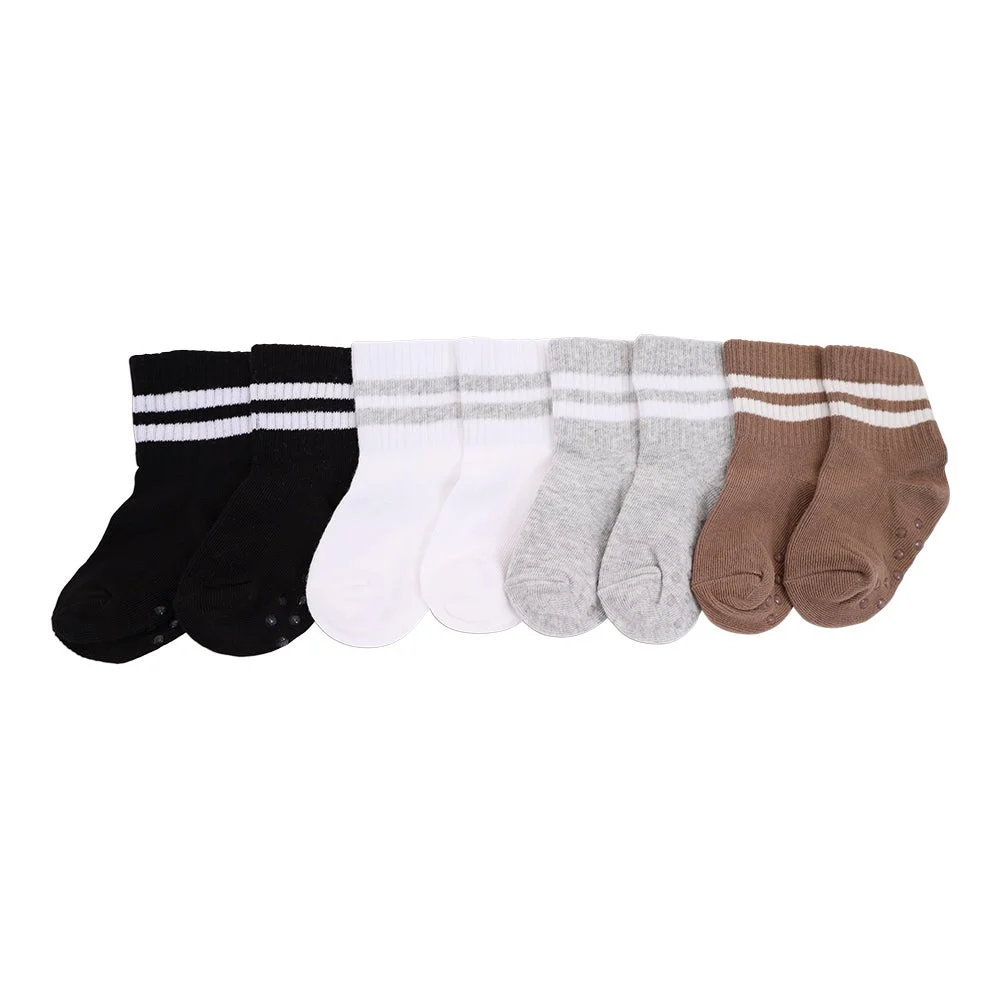 Ricochet Kids 4pk Rib Crew Socks Multi