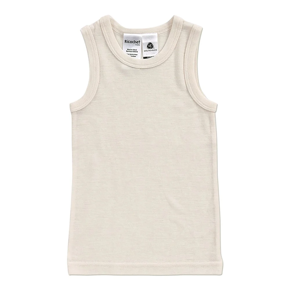 Ricochet Merino Kids Merino Bamboo Vest Winter White