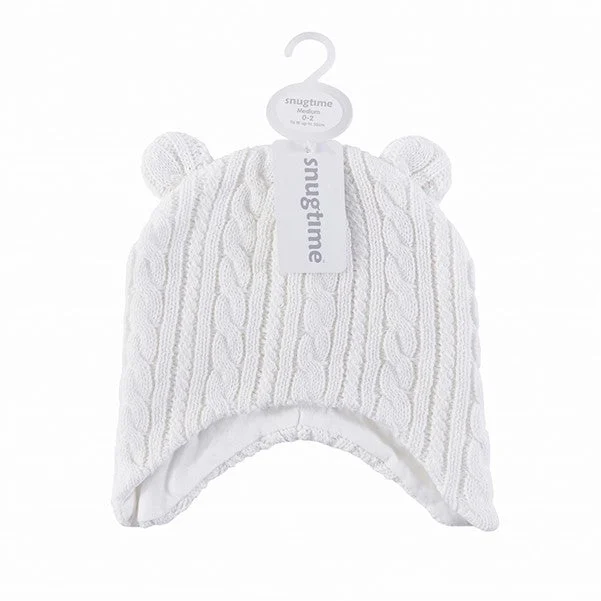 Snugtime Cable Earmuff Beanie - Cream