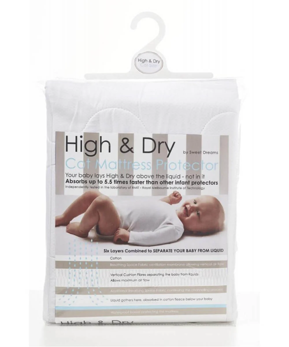 Sweet Dreams Cot Mattress Protector High & Dry