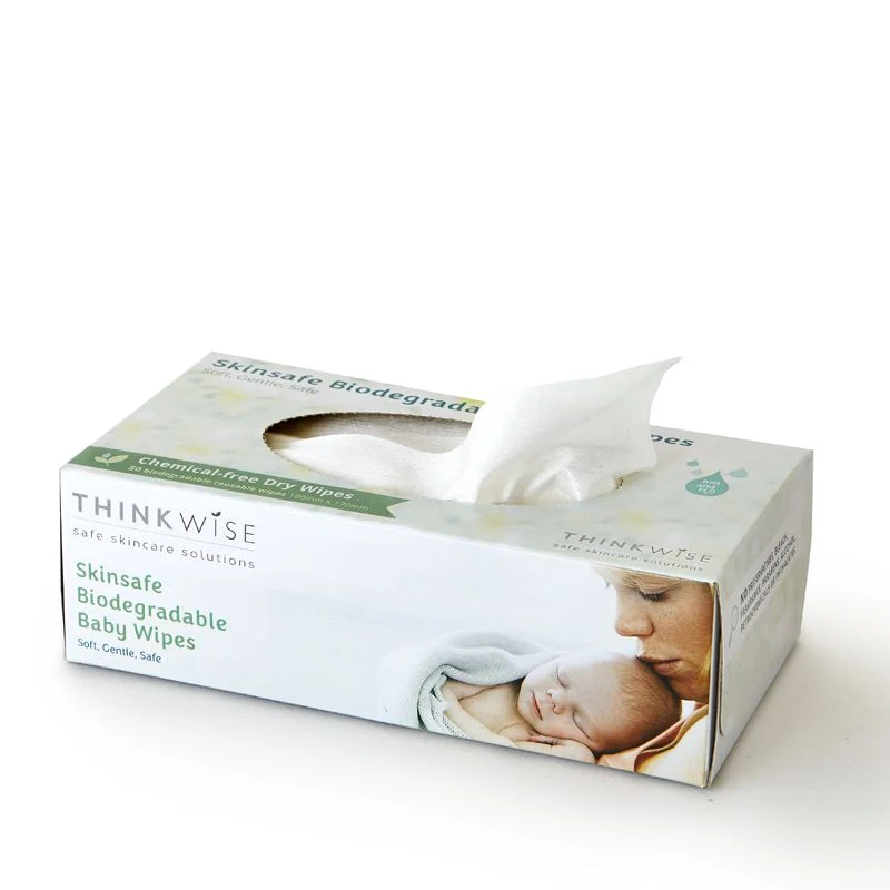 ThinkWise Skinsafe Dry Biodegradable Baby Wipes 50pk
