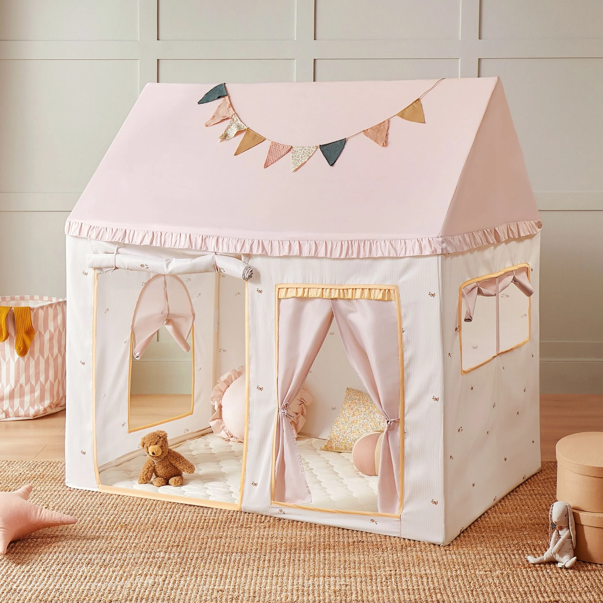 Tiny Land Sweet Citrus Kid's Play Tent - Creamy White/Pink | Babylist Shop