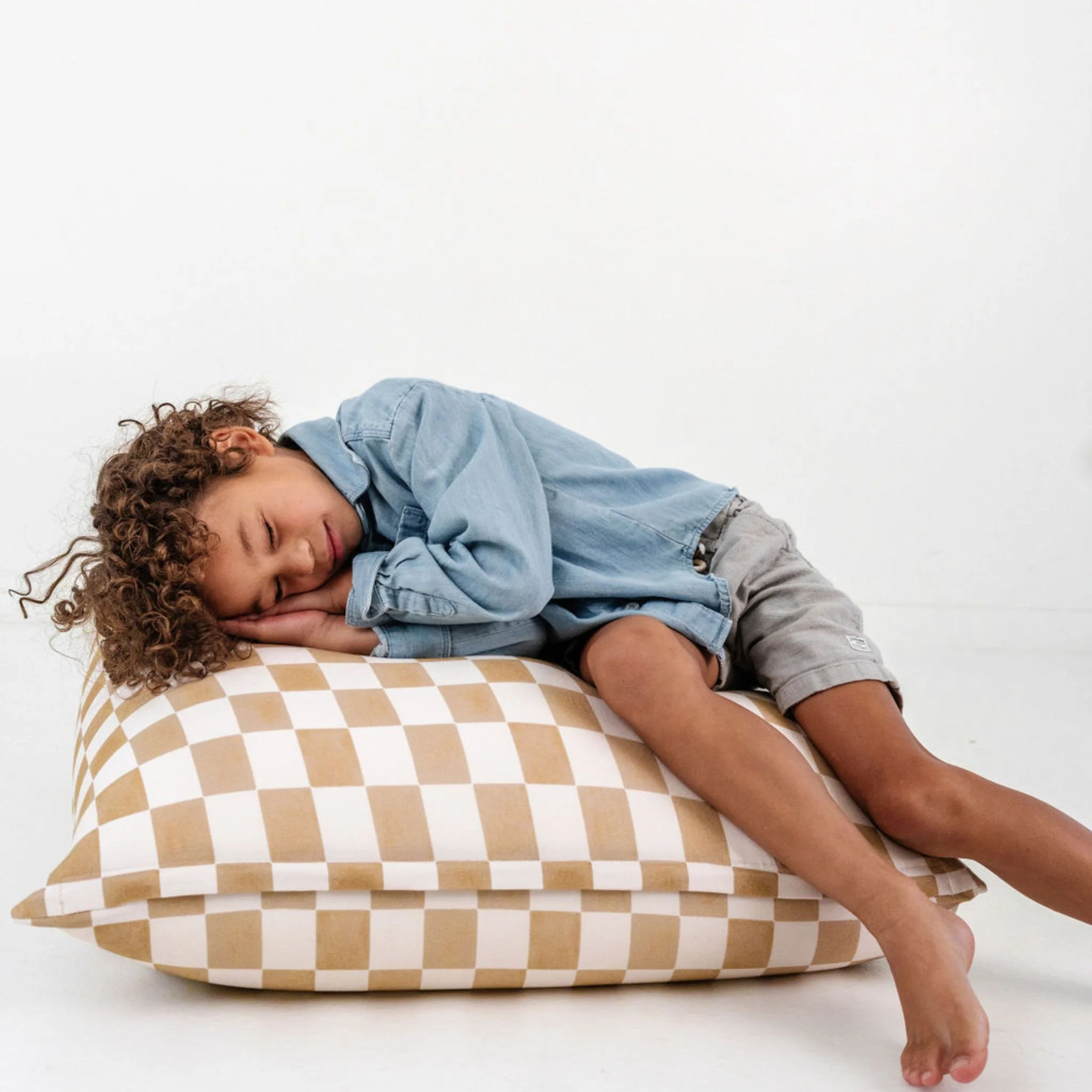 Toki Kids Bean Bag - Checker Toffee | Babylist Shop