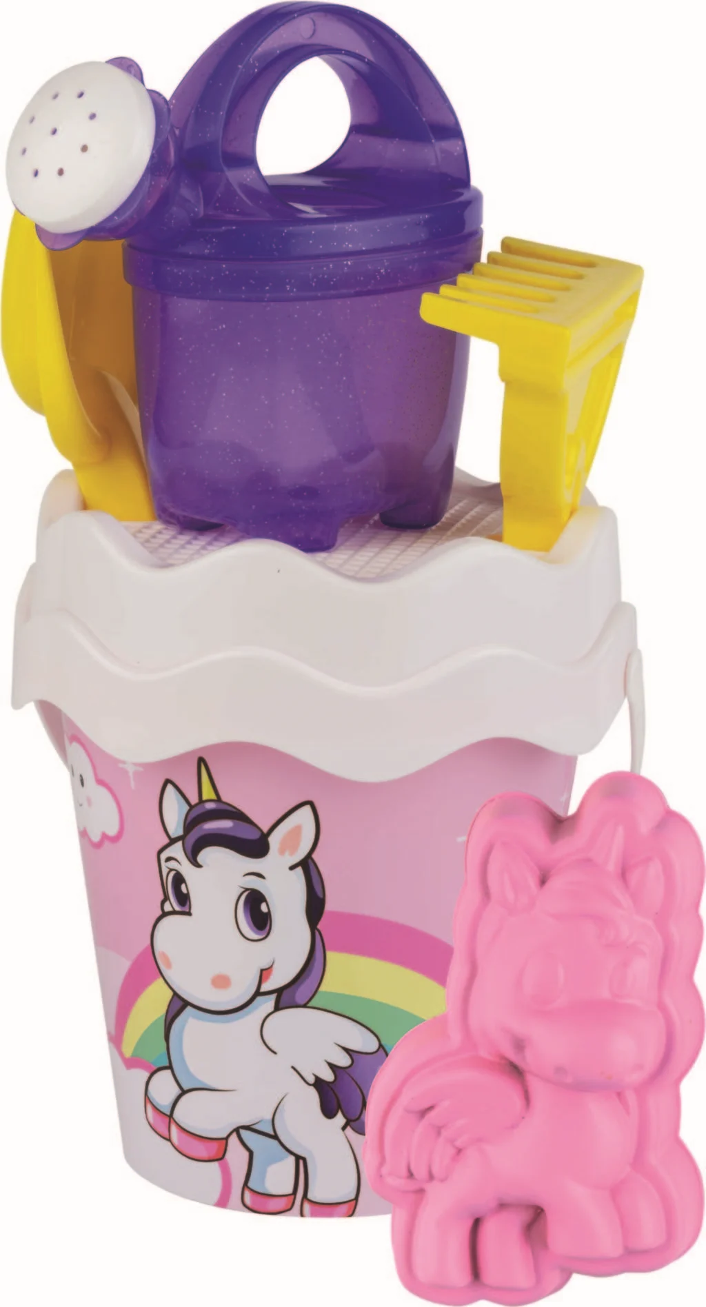 Unicorn Bucket Set 17cm Pink/white