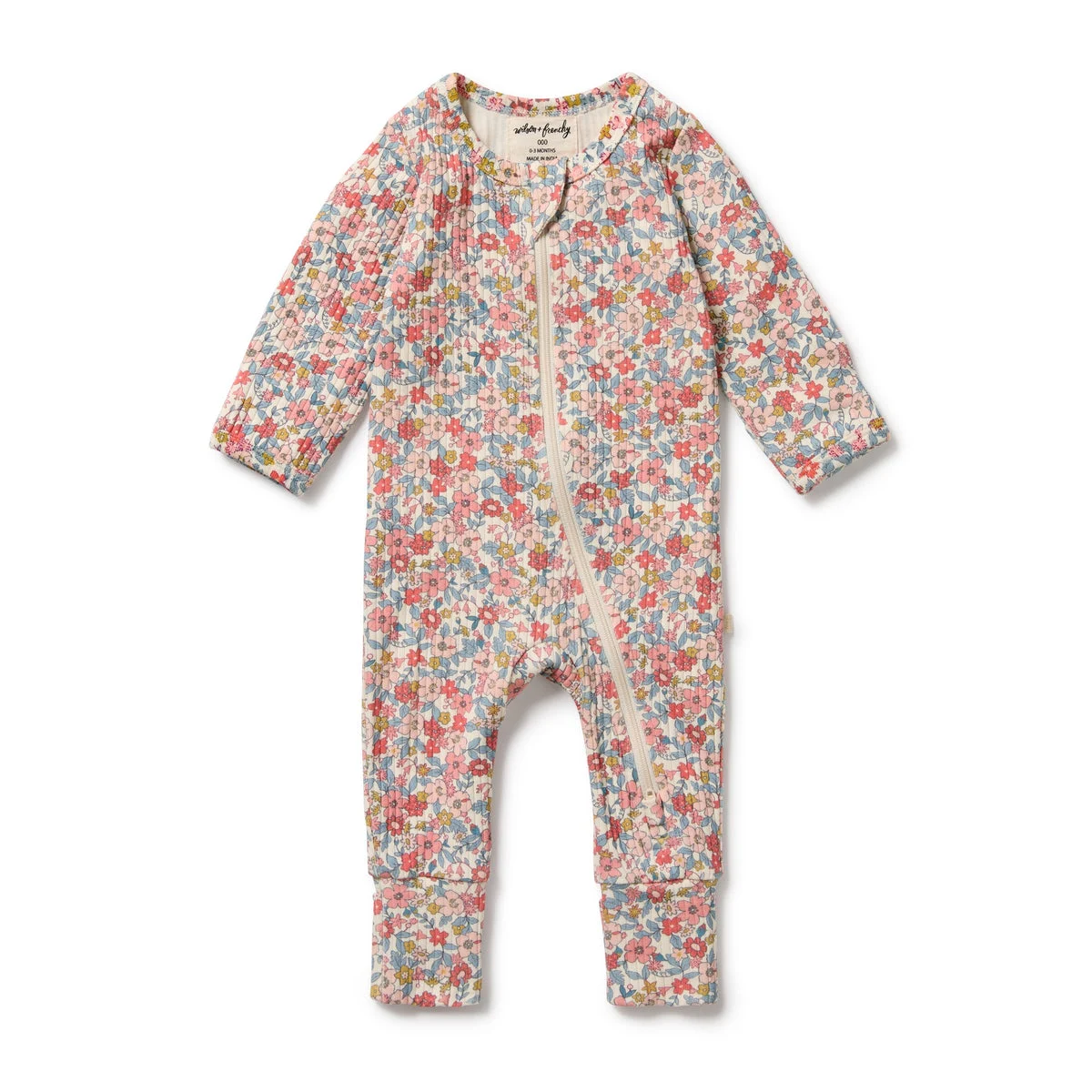 W&F Summer Bloom Organic Zipsuit with Feet