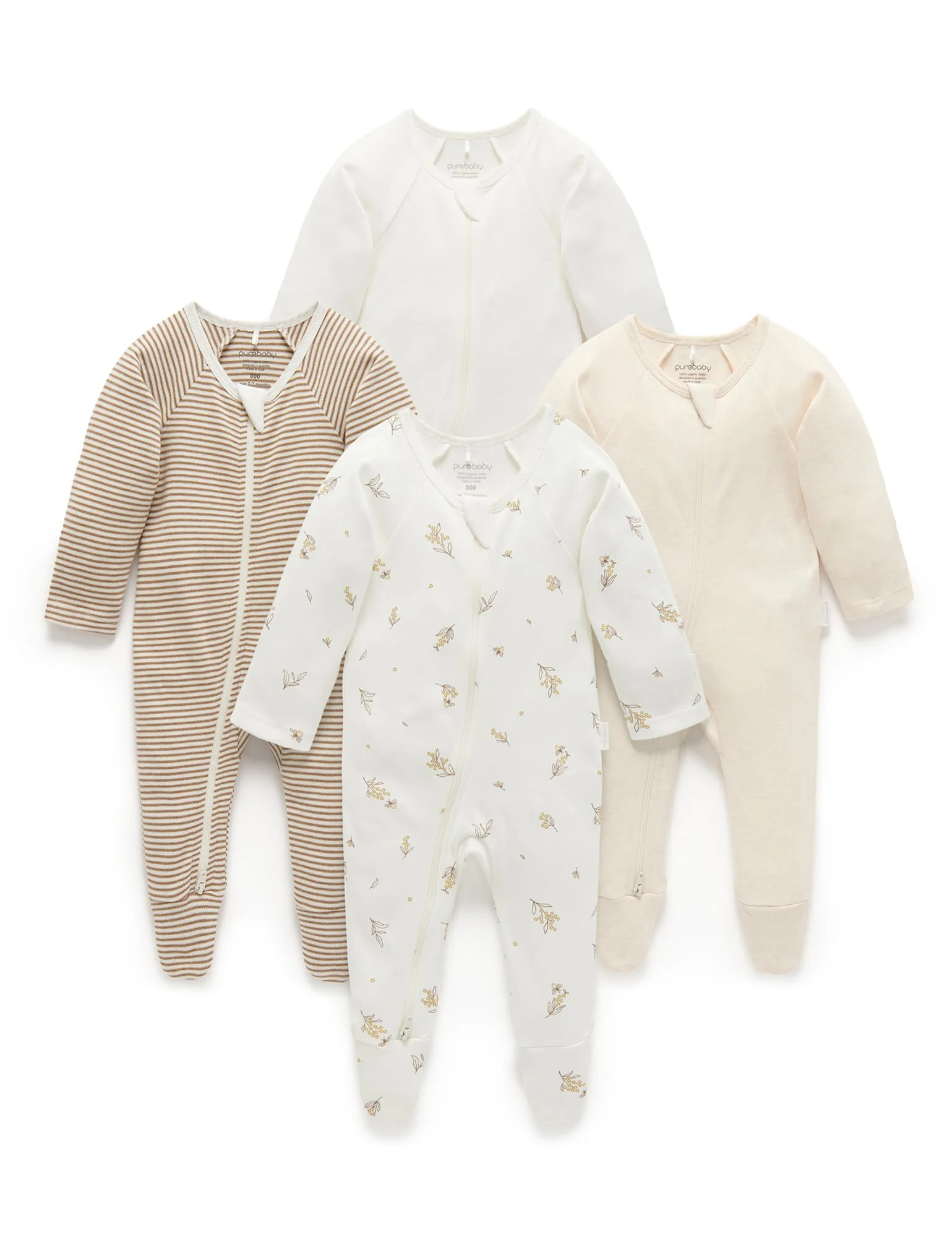 Wattle Bee 4 Pack Zip Growsuit