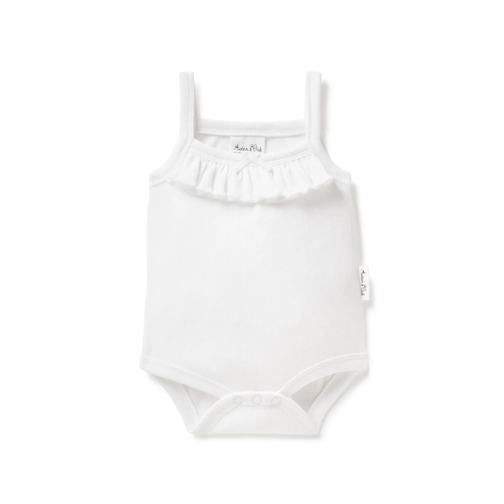 White Pointelle Singlet Onesie