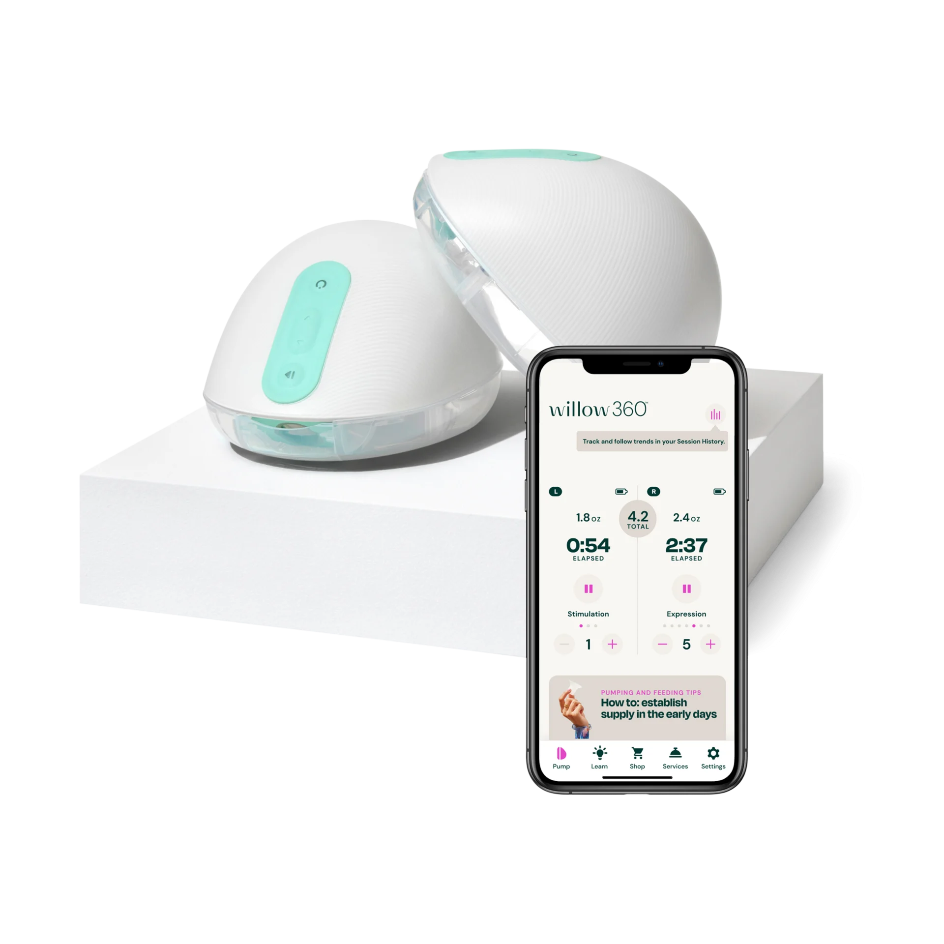 Willow 360 Leak-Proof, Wearable Hands-Free, Double Electric Breast Pump | Babylist Shop