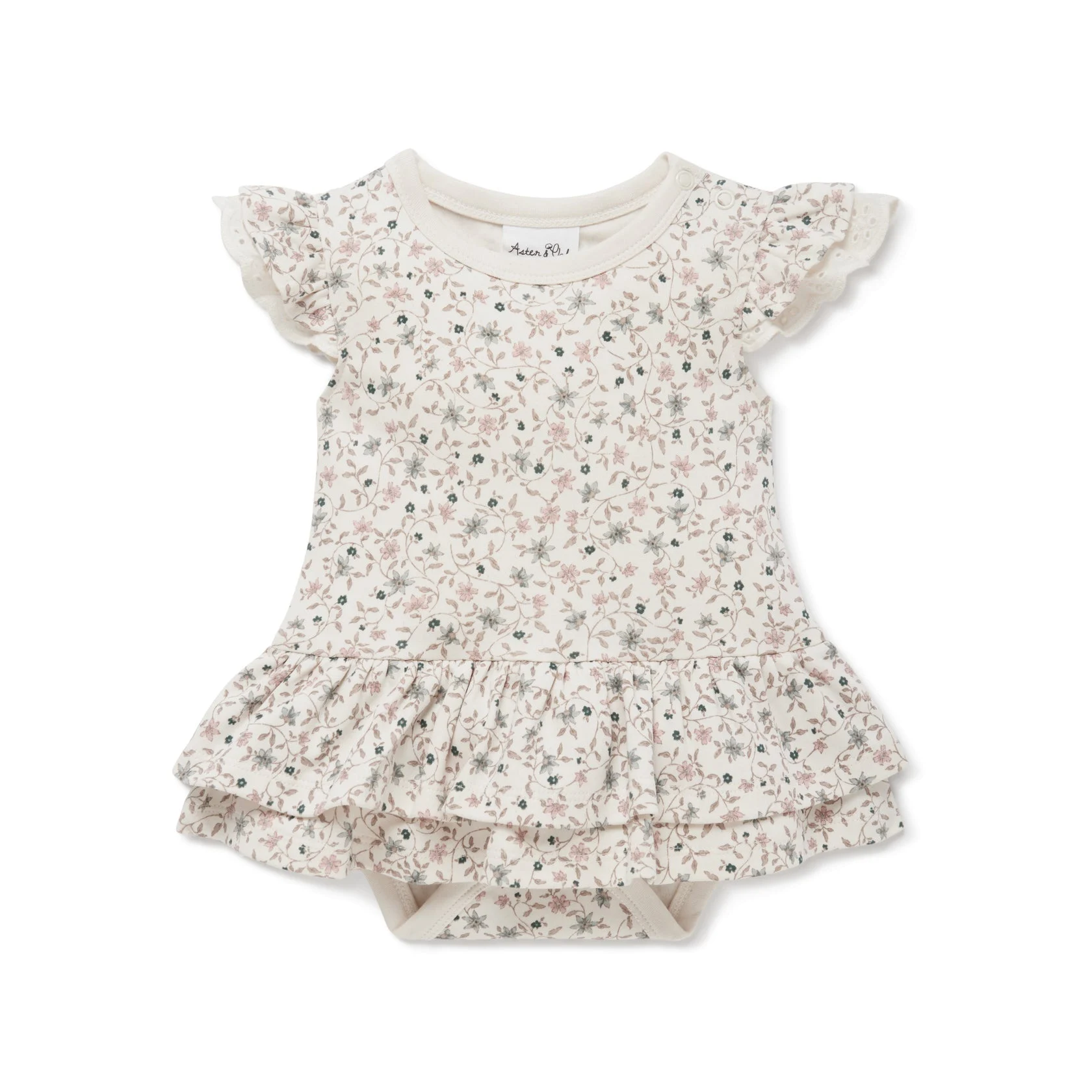 Winter Floral Dress Onesie