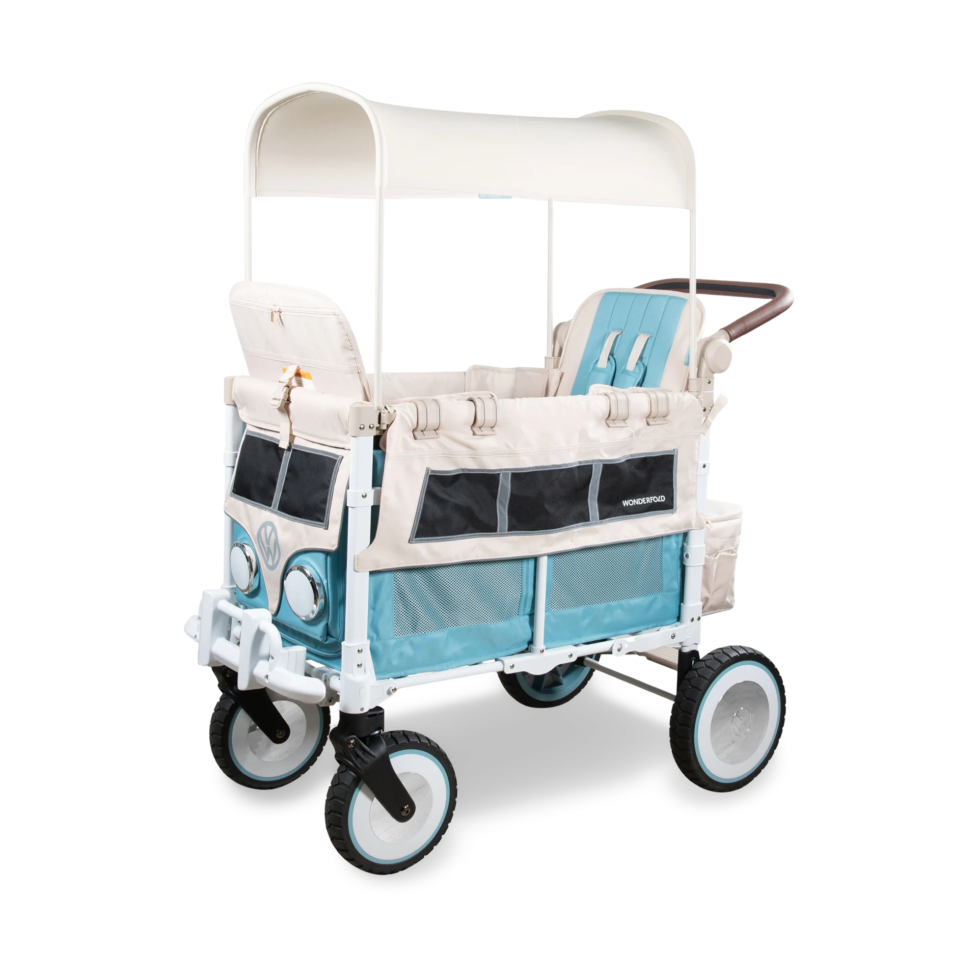 WonderFold Wagon VW Edition Quad Stroller Wagon (2 Seater) - Bondi Blue | Babylist Shop