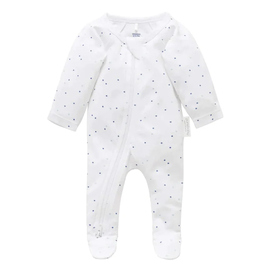 Zip Growsuit - Pale Blue Spot Premie 000000 2kg